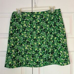 Topshop green floral mini skirt